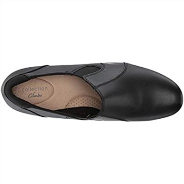 Mocasines Mujer Clarks Emslie Chelsea Cuero Negro Lagarto Sintético
