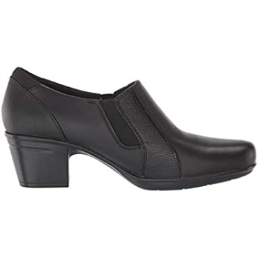 Mocasines Mujer Clarks Emslie Chelsea Cuero Negro Lagarto Sintético