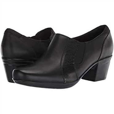 Mocasines Mujer Clarks Emslie Chelsea Cuero Negro Lagarto Sintético
