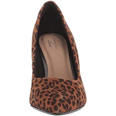 Zapatos De Salón Con Tulipán Illeana De Clarks Para Mujer En Ante De Leopardo Tostado Oscuro