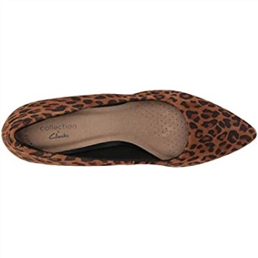 Zapatos De Salón Con Tulipán Illeana De Clarks Para Mujer En Ante De Leopardo Tostado Oscuro