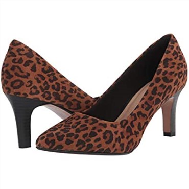 Zapatos De Salón Con Tulipán Illeana De Clarks Para Mujer En Ante De Leopardo Tostado Oscuro