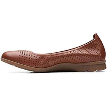 Clarks Jenette Ease Bailarinas Mujer Tan Cuero