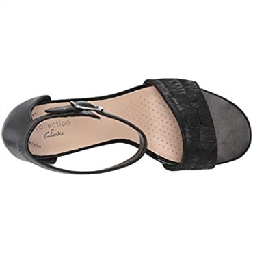Sandalia Con Tacón Clarks Jocelynne Cam Mujer Black Interest Cuero Combi
