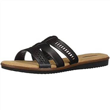 Sandalias Clarks Kele Wil Low Slide Mujer Cuero Negro
