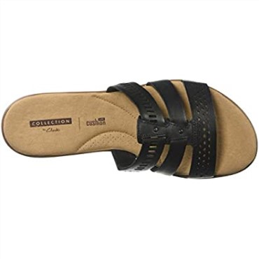 Sandalias Clarks Kele Wil Low Slide Mujer Cuero Negro