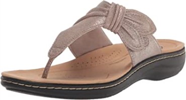 Sandalias Planas Para Mujer Clarks Laurieann Rae Taupe Metalizado Sintético
