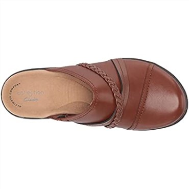 Clarks Laurieann Step Clog Mujer Cuero Marrón Oscuro