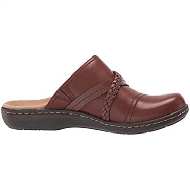 Clarks Laurieann Step Clog Mujer Cuero Marrón Oscuro