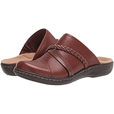 Clarks Laurieann Step Clog Mujer Cuero Marrón Oscuro