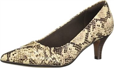 Clarks Linvale Crown Pump Taupe Serpiente Sintética Mujer
