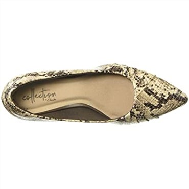 Clarks Linvale Crown Pump Taupe Serpiente Sintética Mujer