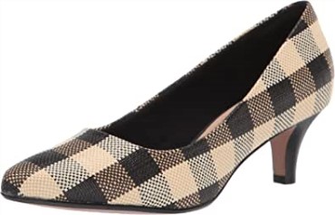 Clarks Linvale Jerica Pump Mujer Negro Plaid Sintético