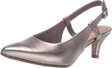 Clarks Linvale Loop Pump Mujer Cuero Peltre