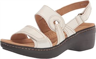 Sandalia Con Tacón Clarks Mujer Merliah Opal Piel Blanca