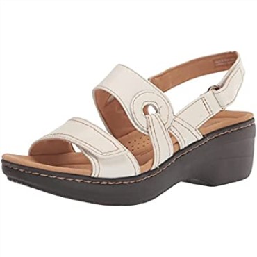 Sandalia Con Tacón Clarks Mujer Merliah Opal Piel Blanca