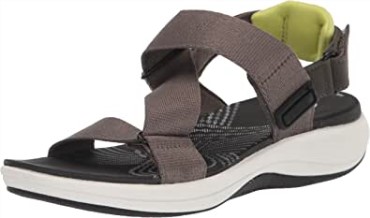 Sandalias Planas De Mujer Clarks Mira Sun Textil Verde Oliva Oscuro