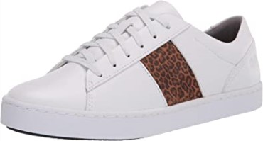 Zapatilla Mujer Clarks Pawley Rilee Cuero Blanco/combi Leopardo