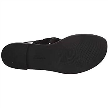 Sandalias Planas Mujer Clarks Reyna Glam Negro Sintético Interest Combi