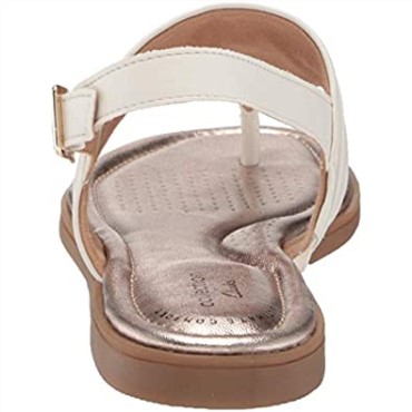 Sandalias Planas Mujer Clarks Reyna Glam Sintético Blanco