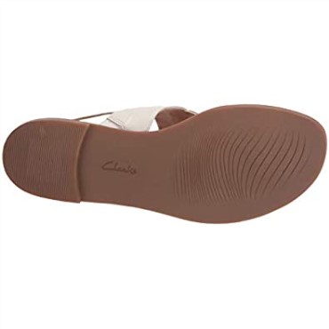 Sandalias Planas Mujer Clarks Reyna Glam Sintético Blanco