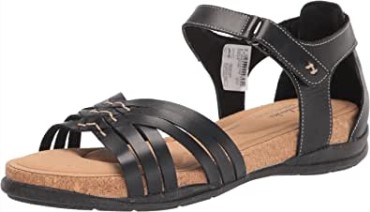 Sandalia Plana Mujer Clarks Roseville Cove Piel Negra