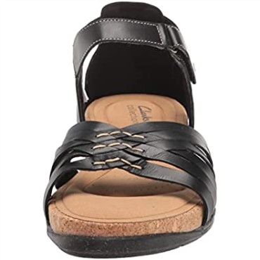 Sandalia Plana Mujer Clarks Roseville Cove Piel Negra