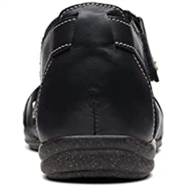 Sandalia Plana Mujer Clarks Roseville Cove Piel Negra