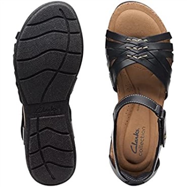 Sandalia Plana Mujer Clarks Roseville Cove Piel Negra