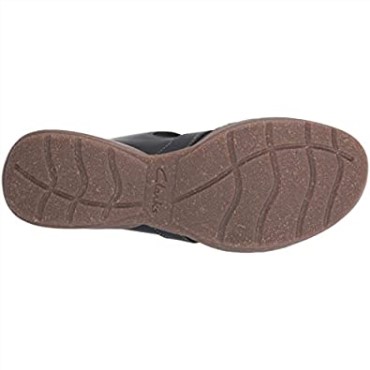 Clarks Roseville Step Merceditas Planas De Mujer En Piel Azul Marino