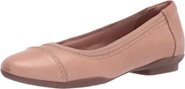 Clarks Sara Orchid Bailarinas Planas Para Mujer De Cuero Rubor Oscuro