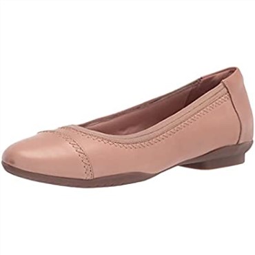 Clarks Sara Orchid Bailarinas Planas Para Mujer De Cuero Rubor Oscuro