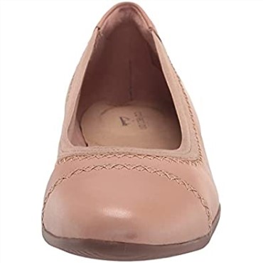 Clarks Sara Orchid Bailarinas Planas Para Mujer De Cuero Rubor Oscuro
