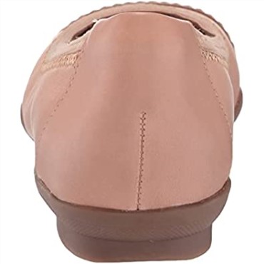 Clarks Sara Orchid Bailarinas Planas Para Mujer De Cuero Rubor Oscuro