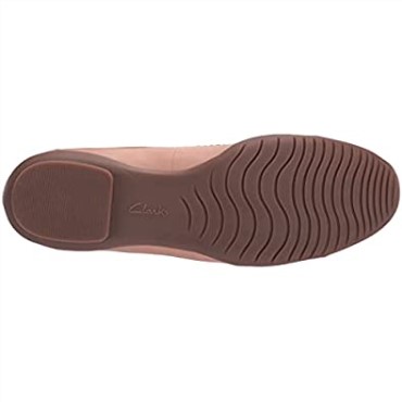 Clarks Sara Orchid Bailarinas Planas Para Mujer De Cuero Rubor Oscuro