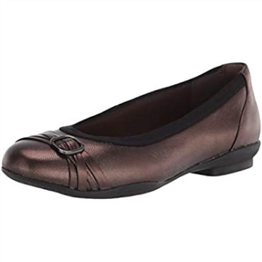 Clarks Sara Tulip Bailarinas Mujer Cuero Metalizado