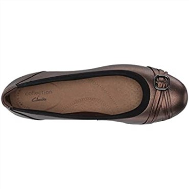 Clarks Sara Tulip Bailarinas Mujer Cuero Metalizado