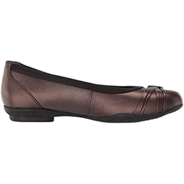 Clarks Sara Tulip Bailarinas Mujer Cuero Metalizado