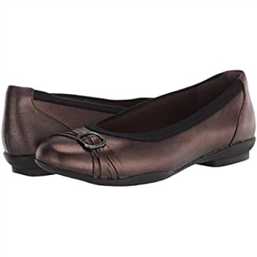 Clarks Sara Tulip Bailarinas Mujer Cuero Metalizado