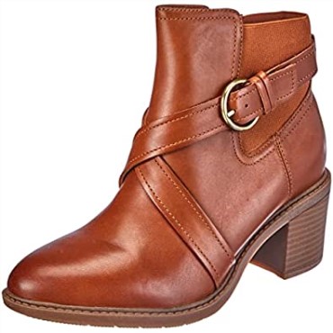 Botines Mujer Clarks Scene Strap Cuero Caramelo