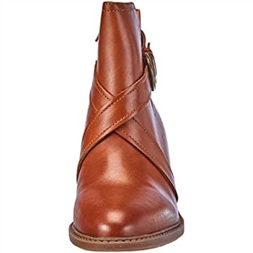 Botines Mujer Clarks Scene Strap Cuero Caramelo
