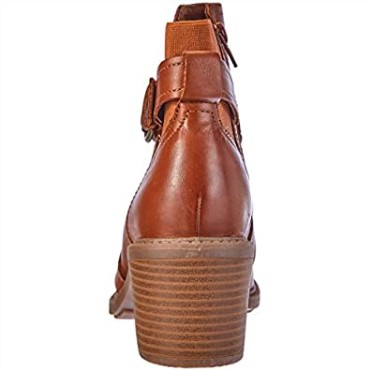 Botines Mujer Clarks Scene Strap Cuero Caramelo