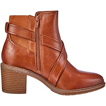 Botines Mujer Clarks Scene Strap Cuero Caramelo
