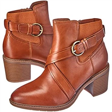 Botines Mujer Clarks Scene Strap Cuero Caramelo