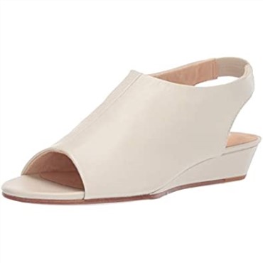 Sandalia Mujer Clarks Sense Seda Cuña Piel Blanca