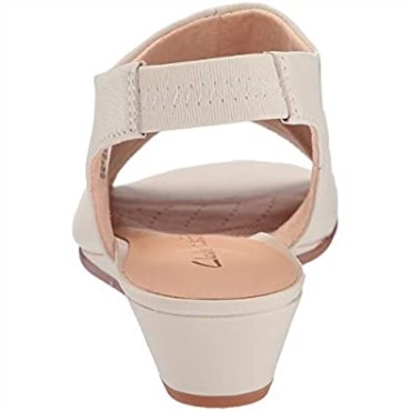 Sandalia Mujer Clarks Sense Seda Cuña Piel Blanca