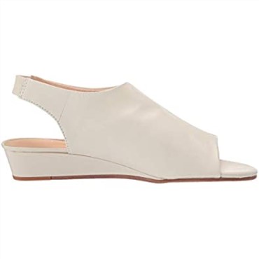 Sandalia Mujer Clarks Sense Seda Cuña Piel Blanca