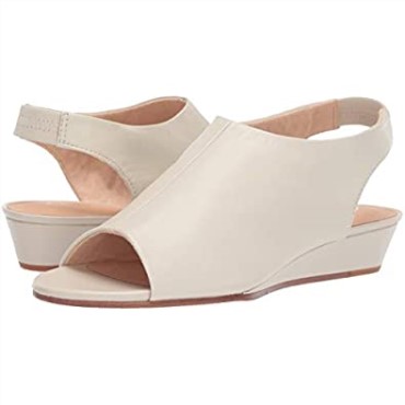 Sandalia Mujer Clarks Sense Seda Cuña Piel Blanca