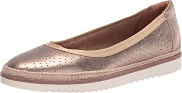 Clarks Serena Kellyn Loafer Flat Cuero Metálico Mujer