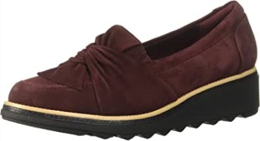 Mocasines De Mujer Clarks Sharon Dasher Ante Burdeos